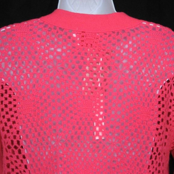 BRODIE ⚜ WOMEN PINK CASHMERE FASHION LONG SLIVE CARDIGAN - Picture 2 of 6